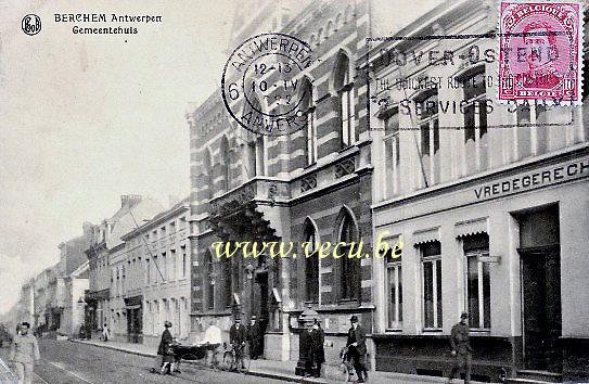 ancienne carte postale de Berchem Gemeentehuis