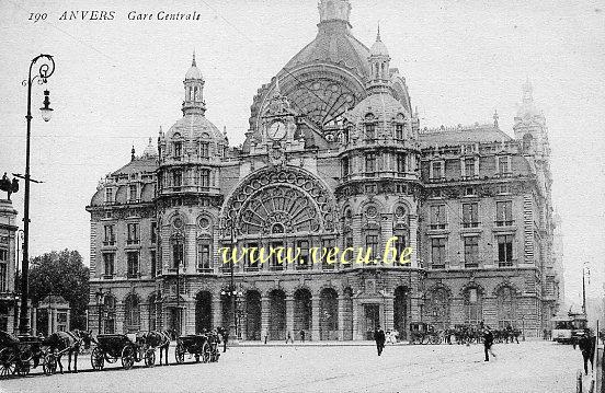 ancienne carte postale de Anvers Gare Centrale