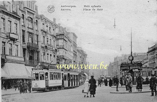 ancienne carte postale de Anvers Place de Meir