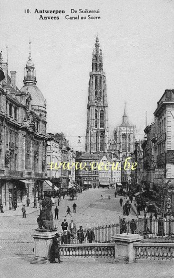 ancienne carte postale de Anvers Canal au Sucre