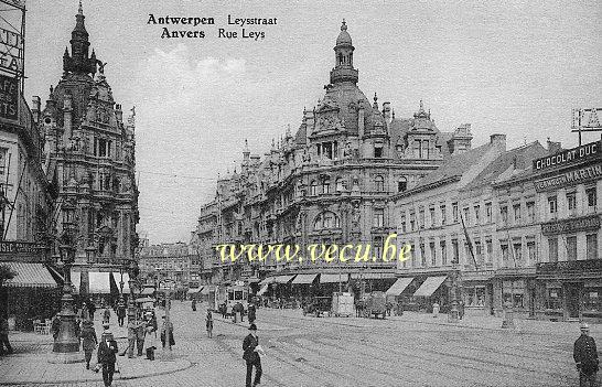ancienne carte postale de Anvers Rue Leys