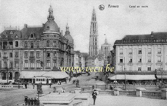 ancienne carte postale de Anvers Canal au sucre