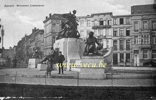 ancienne carte postale de Anvers Monument Lambermont