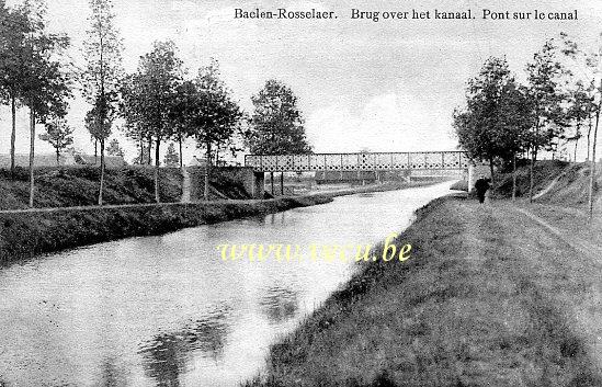 postkaart van Balen Baelen-Rosselaer, Brug over het Kanaal. Pont sur le canal.
