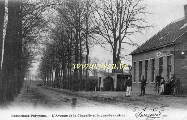 postkaart van Brasschaat Polygone - L'avenue de la Chapelle et la grande cantine