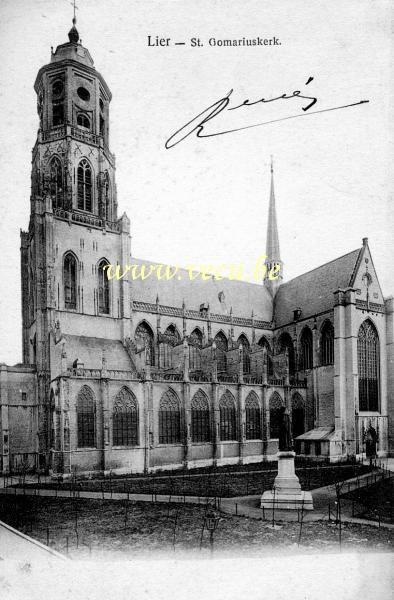 ancienne carte postale de Lierre St Gomariuskerk