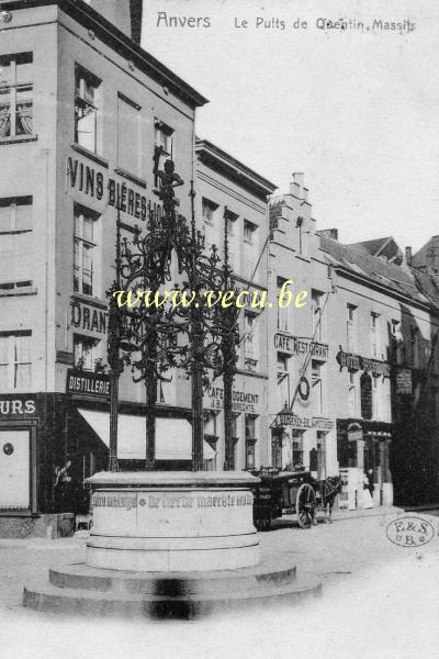 ancienne carte postale de Anvers Le Puits de Quentin Massijs