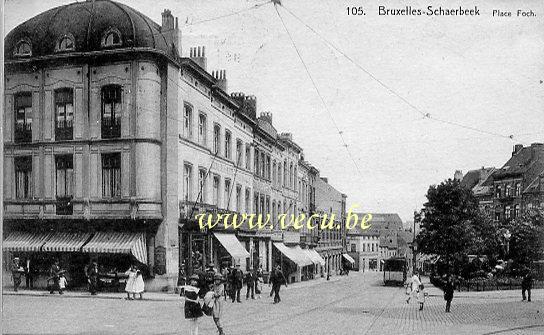 ancienne carte postale de Schaerbeek Place Foch