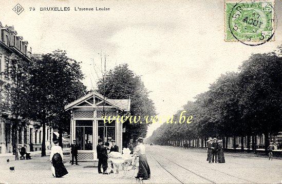 ancienne carte postale de Bruxelles L'avenue Louise