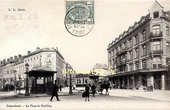 ancienne carte postale de Schaerbeek La place du Pavillon