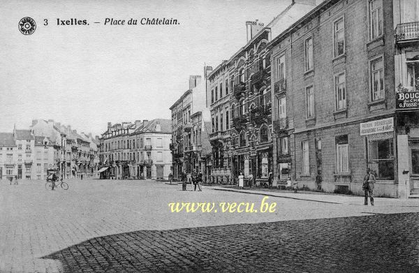 ancienne carte postale de Ixelles Place du Châtelain