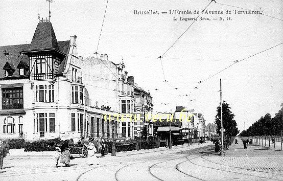 ancienne carte postale de Etterbeek L'Entrée de l'avenue de Tervueren