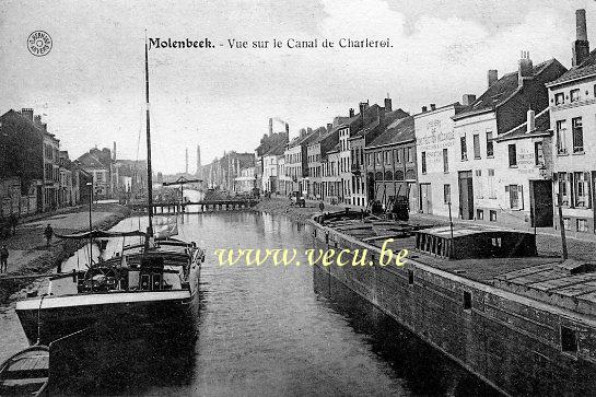 postkaart van Molenbeek Zicht op het kanaal van Charleroi