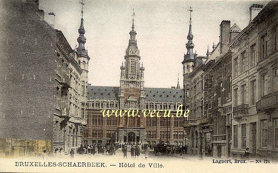 ancienne carte postale de Schaerbeek Maison communale