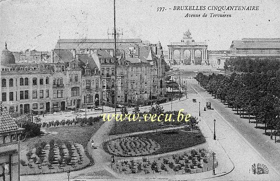ancienne carte postale de Etterbeek Cinquantenaire - avenue de Tervueren