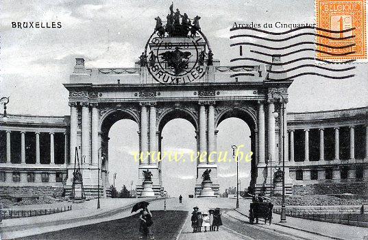 ancienne carte postale de Etterbeek Arcades du Cinquantenaire
