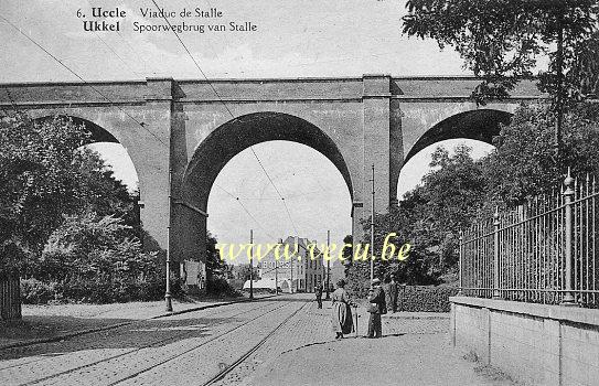 postkaart van Ukkel Spoorwegbrug van Stalle