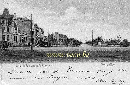 ancienne carte postale de Etterbeek L'Entrée de l'avenue de Tervueren