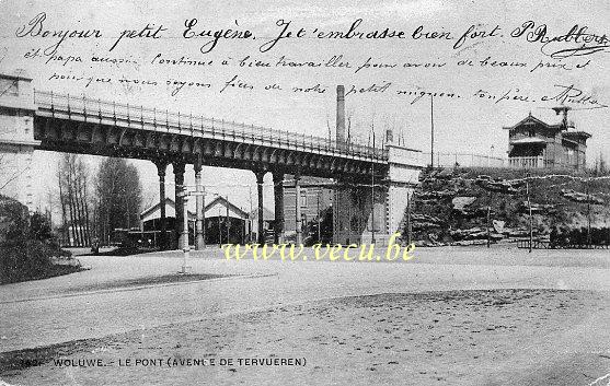 ancienne carte postale de Woluwe-St-Pierre Le Pont avenue de Tervueren