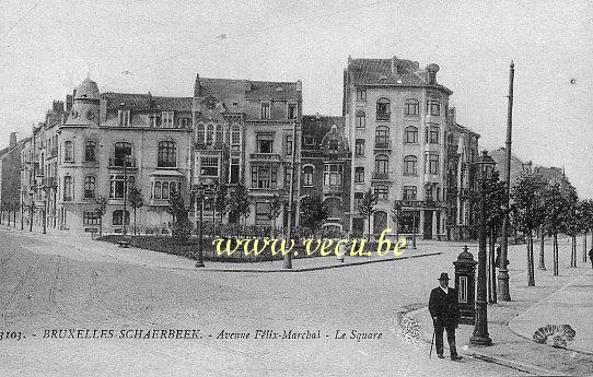 ancienne carte postale de Schaerbeek Avenue Félix Marchal - Le Square