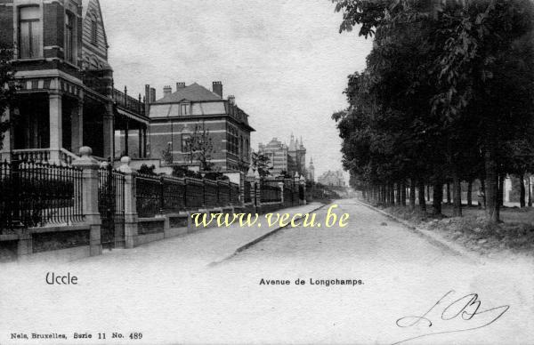 ancienne carte postale de Uccle Avenue de Longchamps acuellement avenue Winston Churchill