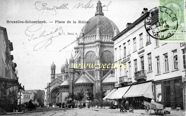 ancienne carte postale de Schaerbeek Place de la Reine