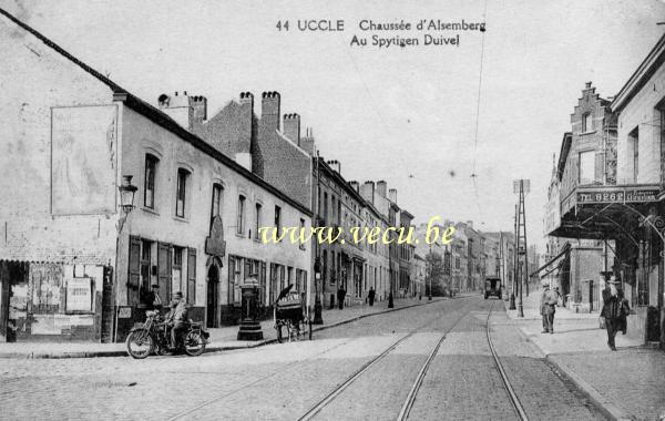 ancienne carte postale de Uccle Chaussée d'Alsemberg - Au Spytigen Duivel