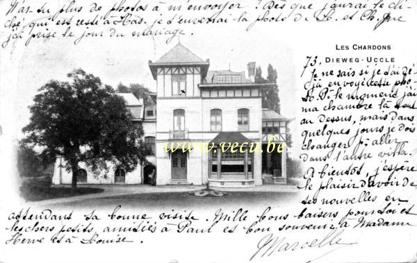 ancienne carte postale de Uccle Les Chardons - 73 Dieweg