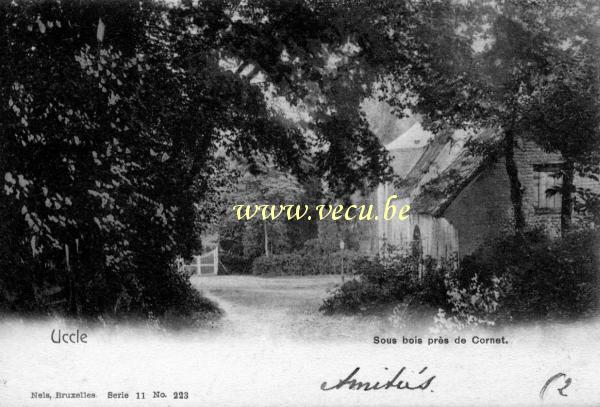 ancienne carte postale de Uccle Sous bois près de Cornet
