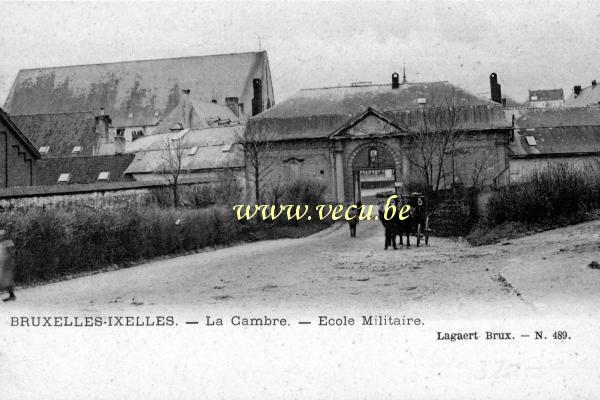 ancienne carte postale de Ixelles La Cambre - Ecole militaire