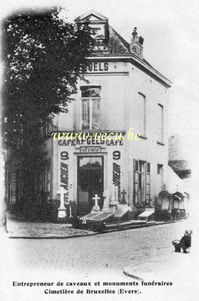 postkaart van Evere Café Henri Poels. kerkhoflaan 15.