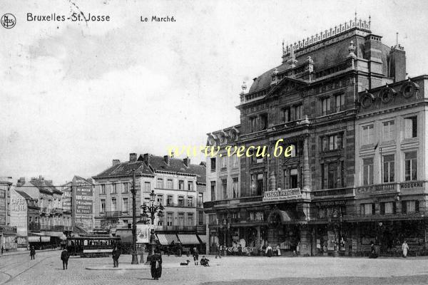 ancienne carte postale de Saint-Josse Le marché