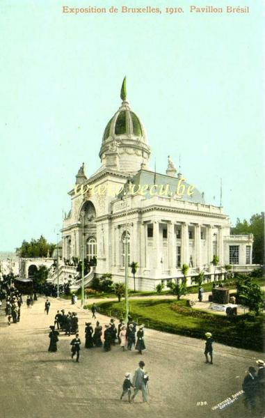 ancienne carte postale de Bruxelles Pavillon du Brésil