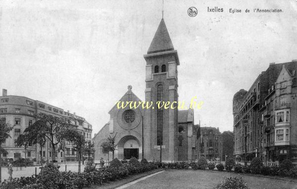 ancienne carte postale de Ixelles Eglise de l'annonciation