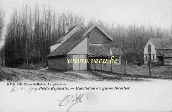 ancienne carte postale de Uccle Petite Espinette - Habitation du garde forestier