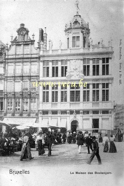 ancienne carte postale de Bruxelles La maison des Boulangers (au Roi d'Espagne)