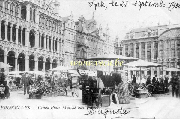 ancienne carte postale de Bruxelles Grand'Place Marché aux Fleurs