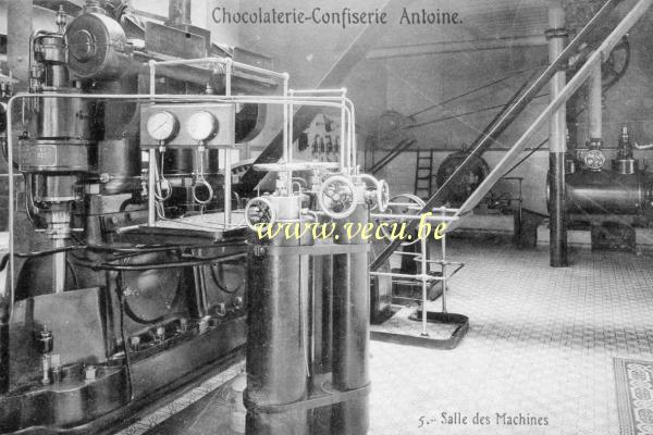 postkaart van Elsene Chocolaterie-Confiserie Antoine  Ilot Prince Royal-Keyenveld   Salle des Machines