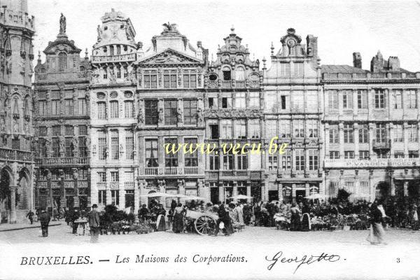 ancienne carte postale de Bruxelles Les Maisons des Corporations