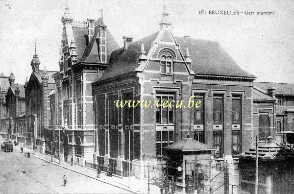 ancienne carte postale de Bruxelles Gare maritime