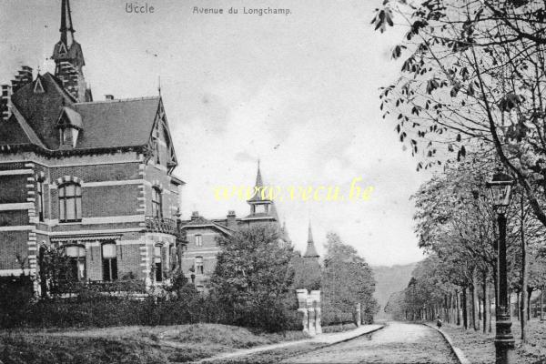 ancienne carte postale de Uccle Avenue de Longchamp (actuelle avenue W. Churchill)