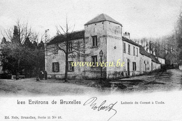 ancienne carte postale de Uccle Laiterie du Cornet (av. De Fré,13 et Crabbegat)