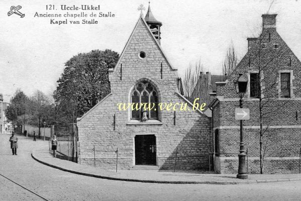 ancienne carte postale de Uccle Ancienne Chapelle de Stalle (après rénovation de 1932-1933)