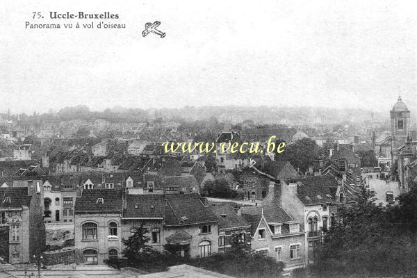 ancienne carte postale de Uccle Panorama vu à vol d'oiseau