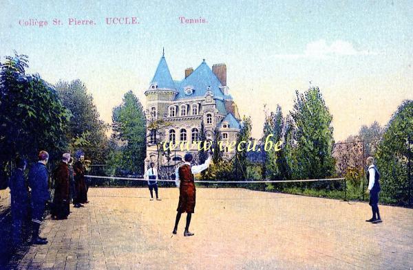 ancienne carte postale de Uccle Collège Saint-Pierre Tennis