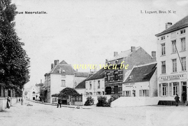 ancienne carte postale de Uccle Rue Neerstalle (actuelle rue de Stalle vers la Chapelle)