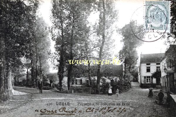 ancienne carte postale de Uccle Paysage à St Job - Rue au Bois (Chaussée St Job?)