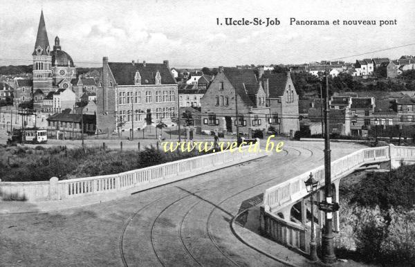 ancienne carte postale de Uccle St Job - Panorama et nouveau pont