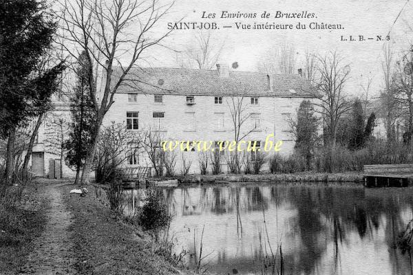 ancienne carte postale de Uccle Saint Job - Vue intérieure du Château