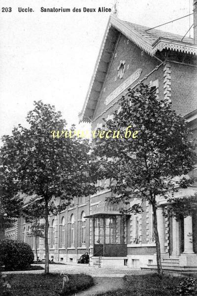 ancienne carte postale de Uccle Sanatorium des Deux Alice (rue Groeselenberg)